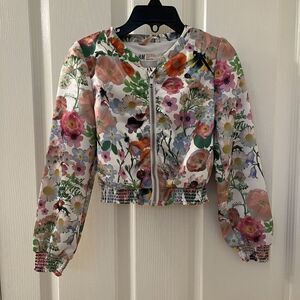 H&M Floral Satin Bomber Jacket Girls Size 5-6